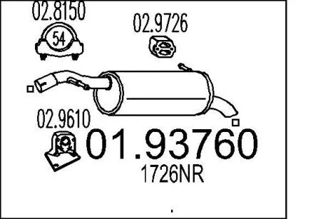 Глушник вихлопних газів (кінцевий) MTS 0193760