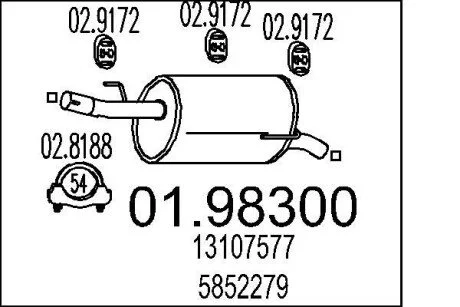 Глушник вихлопних газів (кінцевий) MTS 0198300
