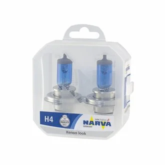 Лампа галлогенна TWIN SET H4 12v 60/55w RANGE POWER WHITE NARVA 48680S2