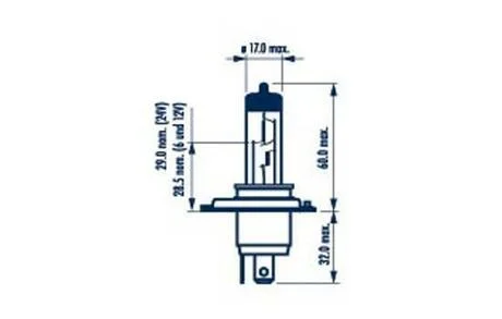 Автолампа H4 LL 12V 60/55W P43t-38 NARVA 48889