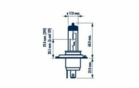 Лампа H4 24V 75/70W P43t NARVA 48892B1