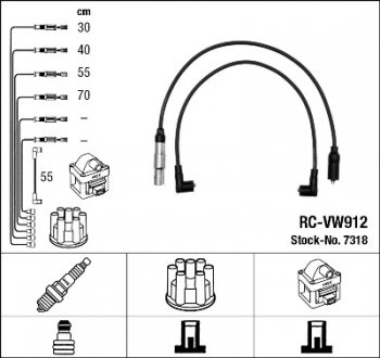 Комплект проводов зажигания NGK 7318 (фото 1)