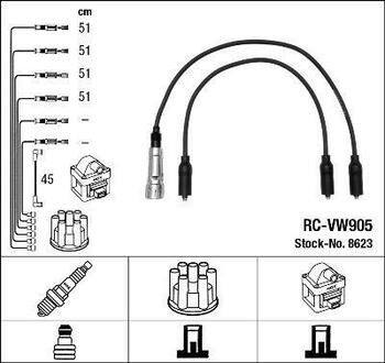 Комплект высоковольтных проводов NGK 8623