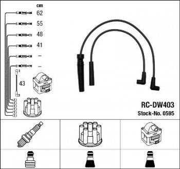 ПРОВІД СВІЧНІ (К-Т) DAEWOO NEXIA/ESPERO 1.5D 16V NGK RC-DW403