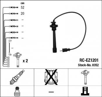 Комплект кабелей высоковольтных NGK RCEZ1201 (фото 1)