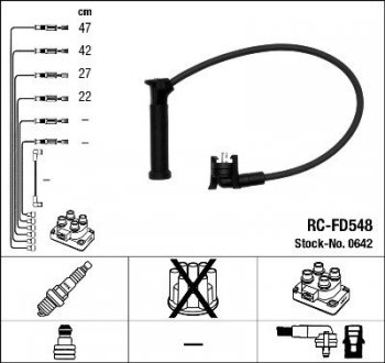 Високовольтні дроти (набір) NGK RCFD548