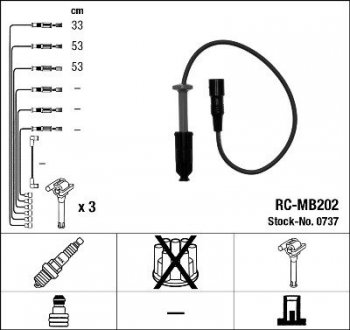 Дроти запалювання NGK RCMB202