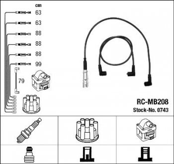 Високовольтні дроти (набір) NGK RCMB208