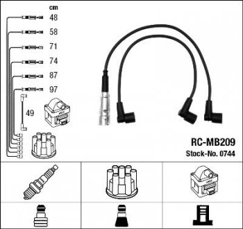 Високовольтні дроти (набір) NGK RCMB209