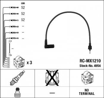 Дроти запалення, набір NGK RCMX1210