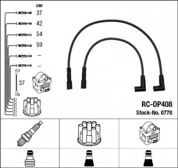 Комплект кабелів високовольтних NGK RCOP408 (фото 1)