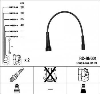 Комплект кабелей высоковольтных NGK RCRN601