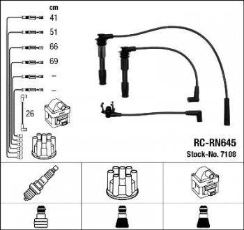 Високовольтні дроти (набір) NGK RCRN645 (фото 1)