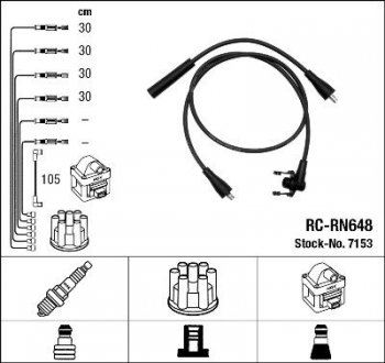 Високовольтні дроти (набір) NGK RCRN648