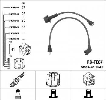 Комплект проводів запалювання NGK RCTE87