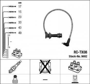 Дроти запалення, набір NGK RCTX08