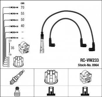 Комплект кабелей высоковольтных NGK RCVW233 (фото 1)