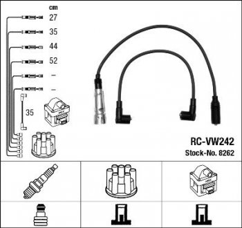 Високовольтні дроти (набір) NGK RCVW242