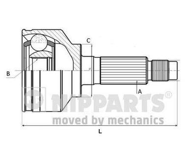 К-т шарнiрний привiдного валу NIPPARTS J2821037