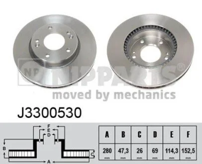 ДИСК ТОРМ ПЕРЕДН NIPPARTS J3300530