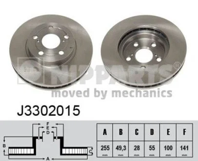 Гальмiвнi диски NIPPARTS J3302015