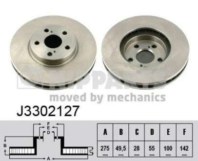 Гальмiвнi диски NIPPARTS J3302127