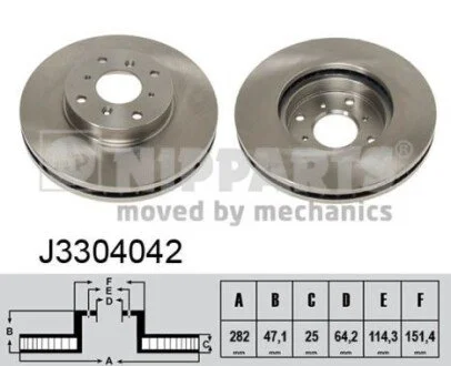 Гальмiвнi диски NIPPARTS J3304042