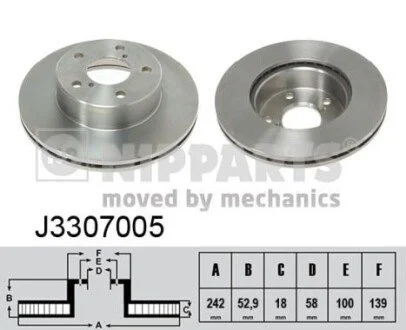 Гальмiвнi диски NIPPARTS J3307005