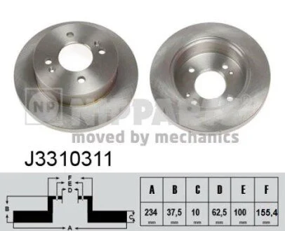 Гальмiвнi диски NIPPARTS J3310311