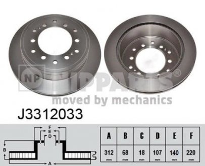 Гальмiвнi диски NIPPARTS J3312033