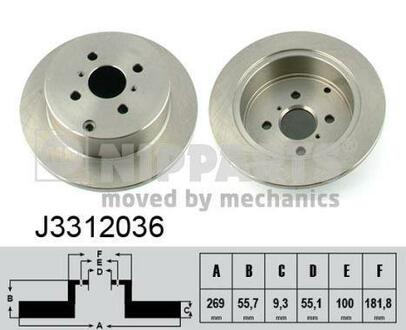 Гальмiвнi диски NIPPARTS J3312036