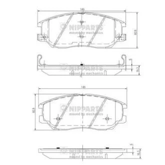 Гальмівні колодки, дискове гальмо (набір) NIPPARTS J3600327
