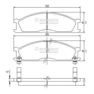 Тормозные колодки дисковые NIPPARTS J3601037