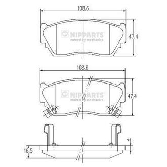 Гальмiвнi колодки дисковi NIPPARTS J3601048