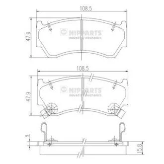 Гальмiвнi колодки дисковi NIPPARTS J3601062