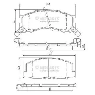 Комплект гальмівних колодок передній NIPPARTS J3602050