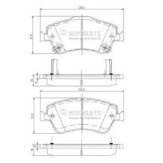 Гальмiвнi колодки дисковi NIPPARTS J3602124