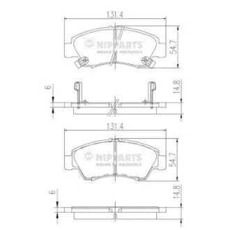 Гальмiвнi колодки дисковi NIPPARTS J3604034