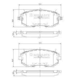 Гальмiвнi колодки дисковi NIPPARTS J3607015