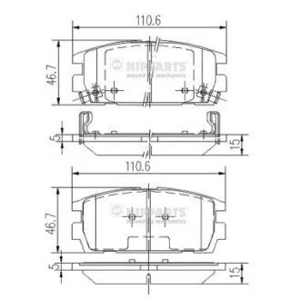 Тормозные колодки дисковые NIPPARTS J3610511