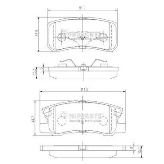 Гальмiвнi колодки дискові NIPPARTS J3615010