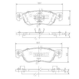 Гальмiвнi колодки дисковi NIPPARTS J3619000