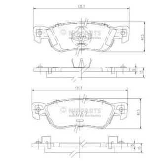 Гальмiвнi колодки дисковi NIPPARTS J3619000