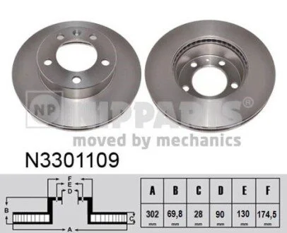 Гальмiвнi диски NIPPARTS N3301109