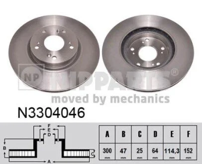 Гальмiвнi диски NIPPARTS N3304046