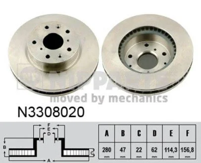 Гальмiвний диск NIPPARTS N3308020