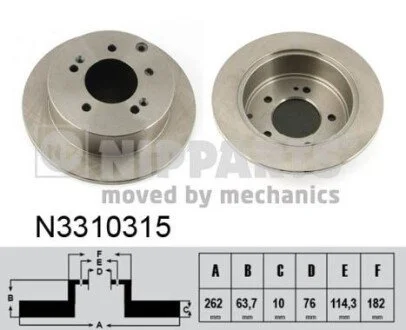 Гальмiвний диск NIPPARTS N3310315