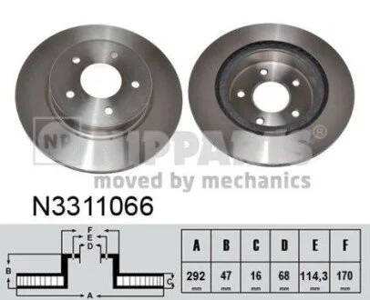 Гальмiвнi диски заднi NIPPARTS N3311066
