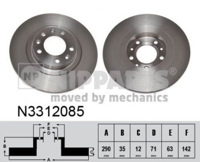 Гальмiвнi диски NIPPARTS N3312085