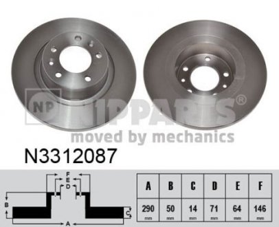 Гальмiвнi диски NIPPARTS N3312087